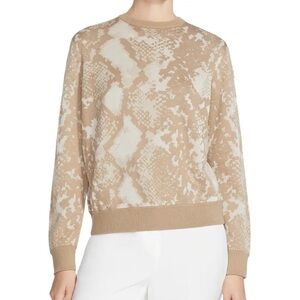 New Lafayette 148 New York Cashmere & Silk Snake Print Sweater Size Small
